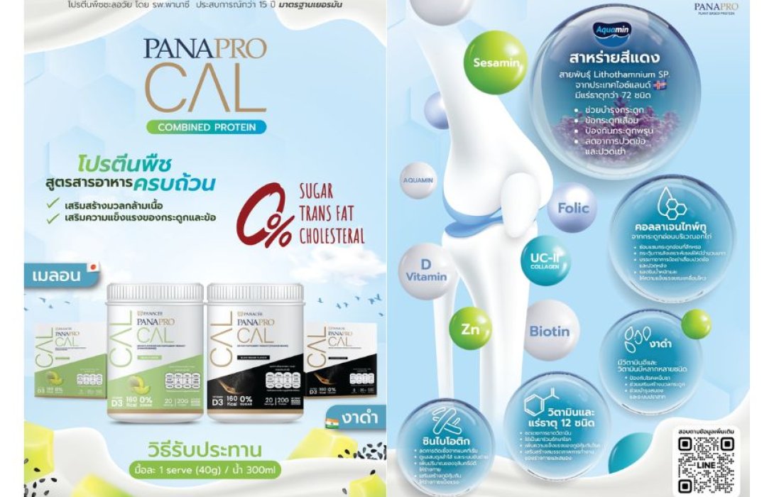 เปิดตัว PANAPRO CAL โปรตีนเสริมวิตามินและแคลเซี่ยม พร้อมสารสกัดจาก สาหร่ายสีแดง สายพันธุ์ Lithothamnium SP. จากประเทศไอซ์แลนด์ ป้องกันโรคกระดูกพรุน 