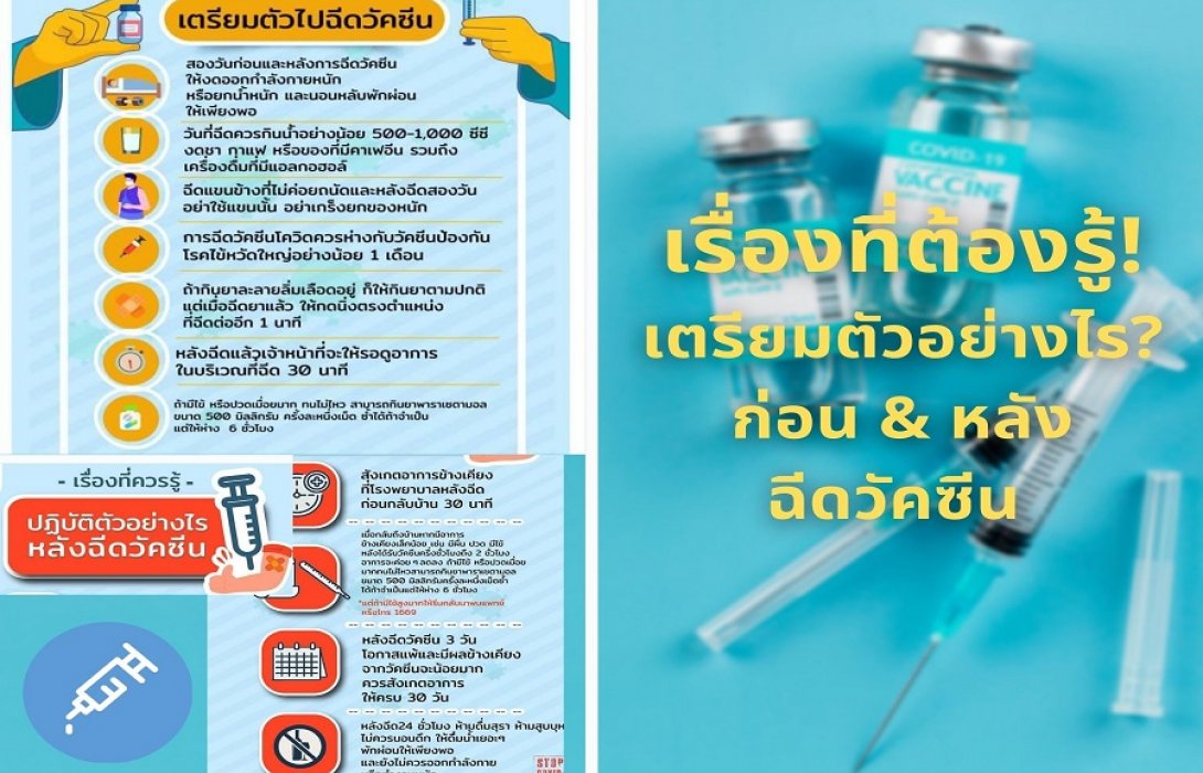 เรื่องที่ต้องรู้!! เตรียมตัวอย่างไร? ก่อน & หลังฉีดวัคซีนป้องกันโควิด-19