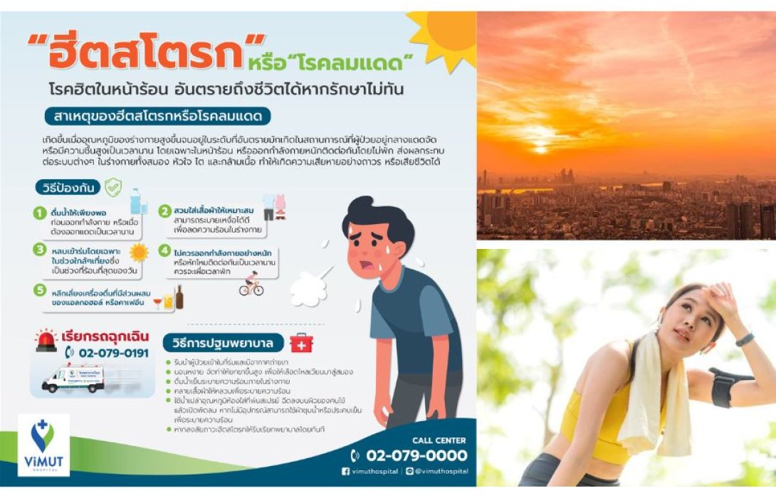 ประเทศไทยเข้าหน้าร้อนสุดพีค !! แพทย์ แนะวิธีปฐมพยาบาลเบื้องต้น “ฮีตสโตรก” ภัยร้ายหน้าร้อน! อันตรายถึงชีวิต
