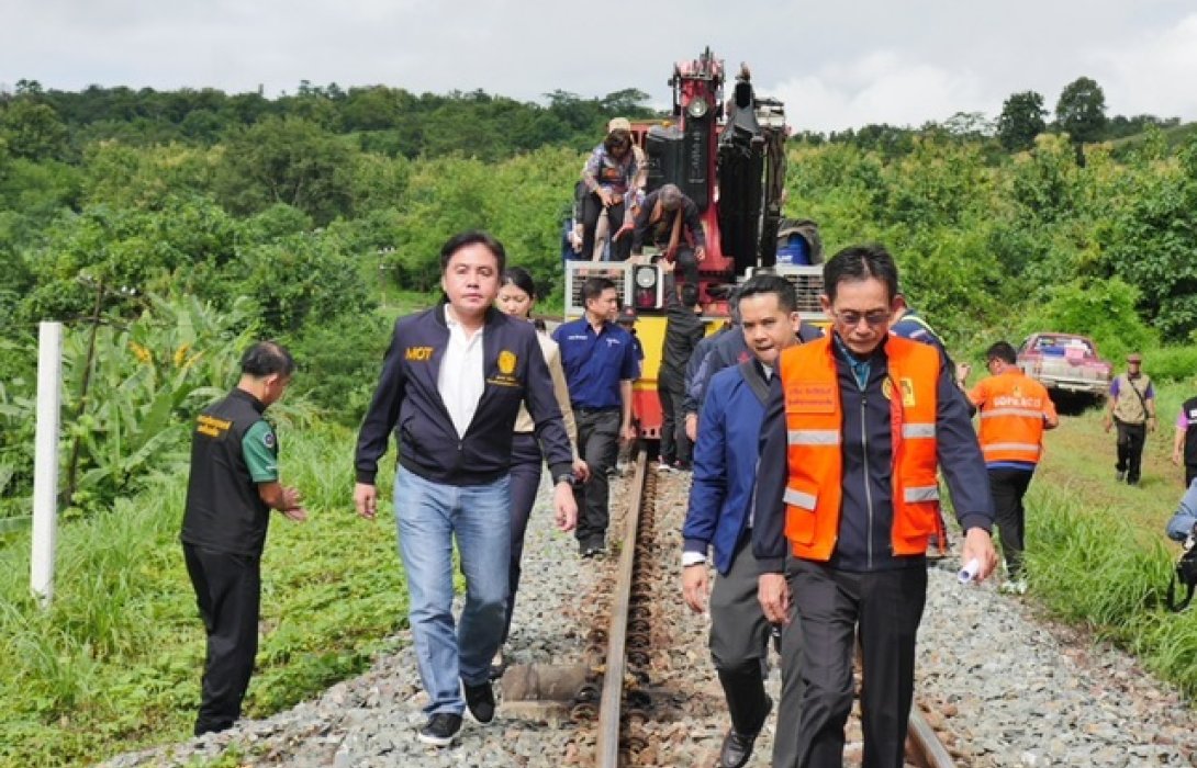 คมนาคม สั่งการเร่งซ่อมแซมทางรถไฟที่เสียหายช่วงสถานีแก่งหลวง - บ้านปิน คาดเปิดวิ่งได้ 1 ต.ค.นี้