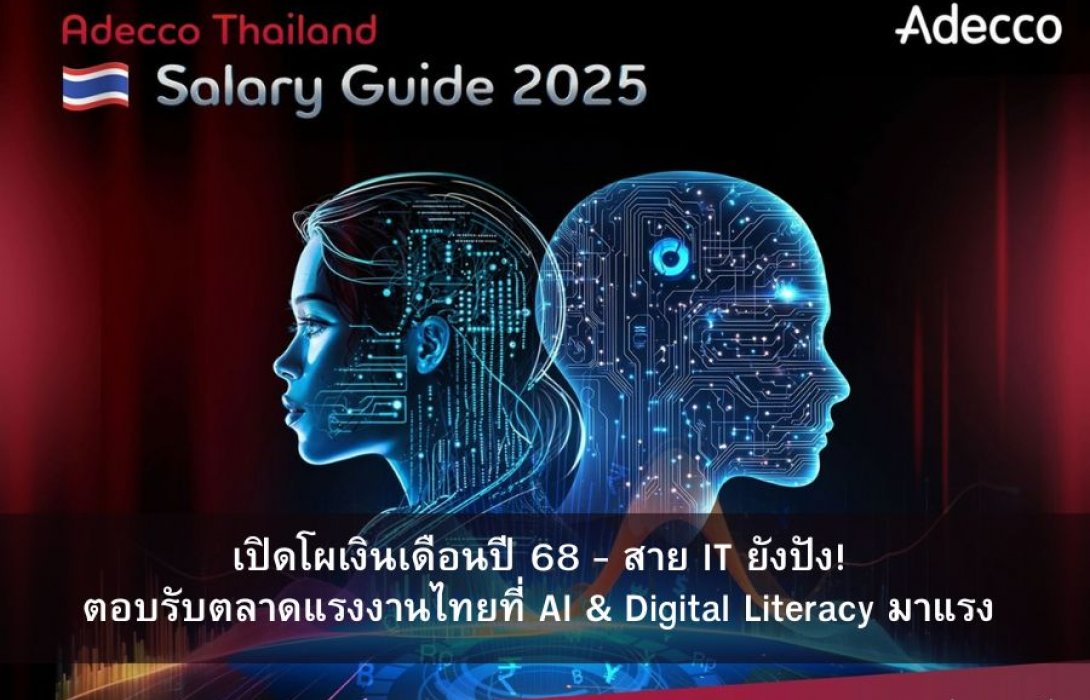 เปิดโผเงินเดือนปี 68 - สาย IT ยังปัง! ตอบรับตลาดแรงงานไทยที่ AI & Digital Literacy มาแรง 