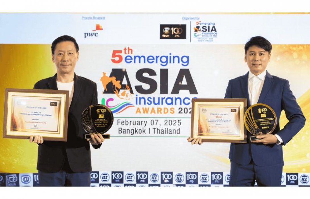 กรุงไทย-แอกซ่า ประกันชีวิต คว้า 2 รางวัลเกียรติยศจากเวที 5th Emerging Asia Insurance Conclave & Awards 2024 ตอกย้ำผู้นำประกันชีวิตที่มุ่งมั่นในการพัฒนานวัตกรรมและส่งเสริมความเท่าเทียม