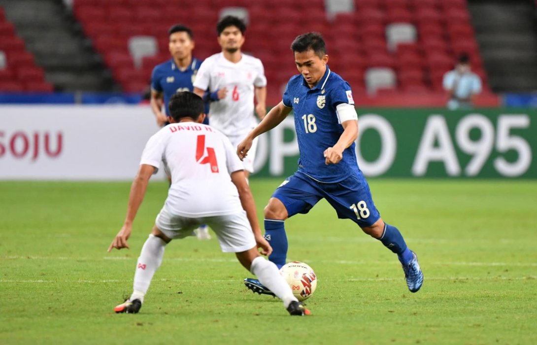 ธีรศิลป์ เบิ้ลพา ช้างศึก อัด เมียนมา 4-0 แซงขึ้นจ่าฝูงกลุ่ม เอ