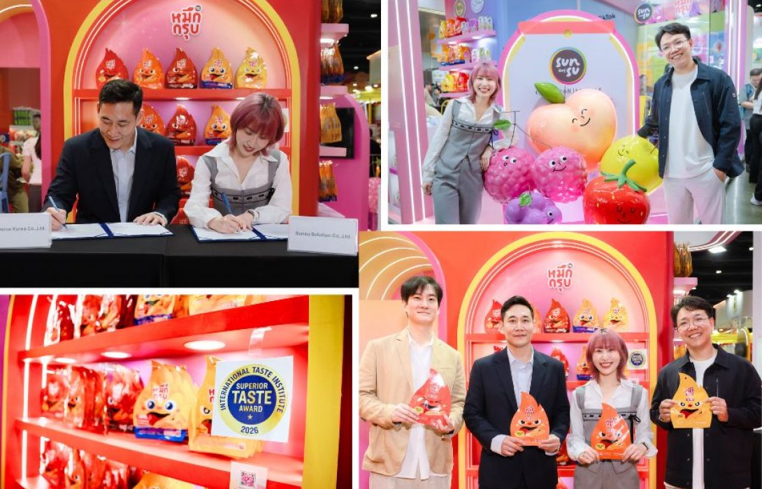 SUNSU เดินเกมรุกตลาดโลก จับมือพันธมิตรเกาหลีใต้ ขยายตลาด “ขนมบุกไทย” สู่เอเชีย ในงาน THAIFEX 2026