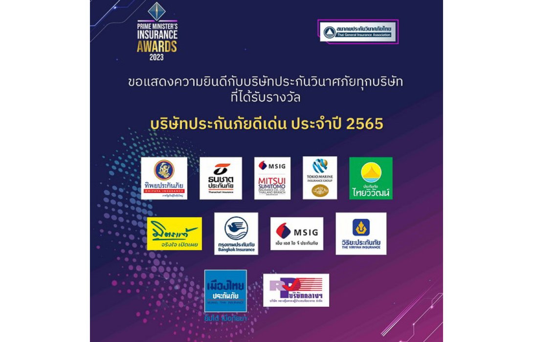 สมาคมประกันวินาศภัยไทย ร่วมยินดีบริษัทประกันภัยที่ได้รับรางวัลประกันภัยดีเด่น ประจำปี 2566
