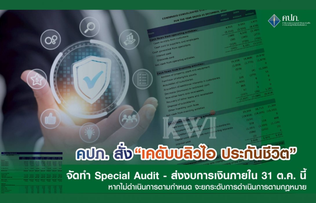 คปภ. สั่ง “เคดับบลิวไอ ประกันภัย” จัดทำ Special Audit - ส่งงบการเงินภายใน 31 ต.ค. นี้ หากไม่ดำเนินการตามกำหนด จะยกระดับการดำเนินการตามกฎหมาย