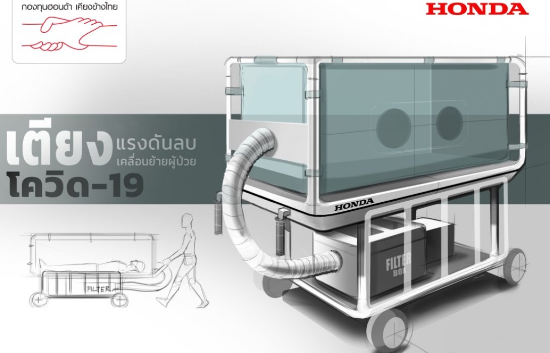 กองทุนฮอนด้าเคียงข้างไทย ต้านภัยโควิด-19 ผลิตเตียงเคลื่อนย้ายผู้ป่วยติดเชื้อแบบแรงดันลบ 