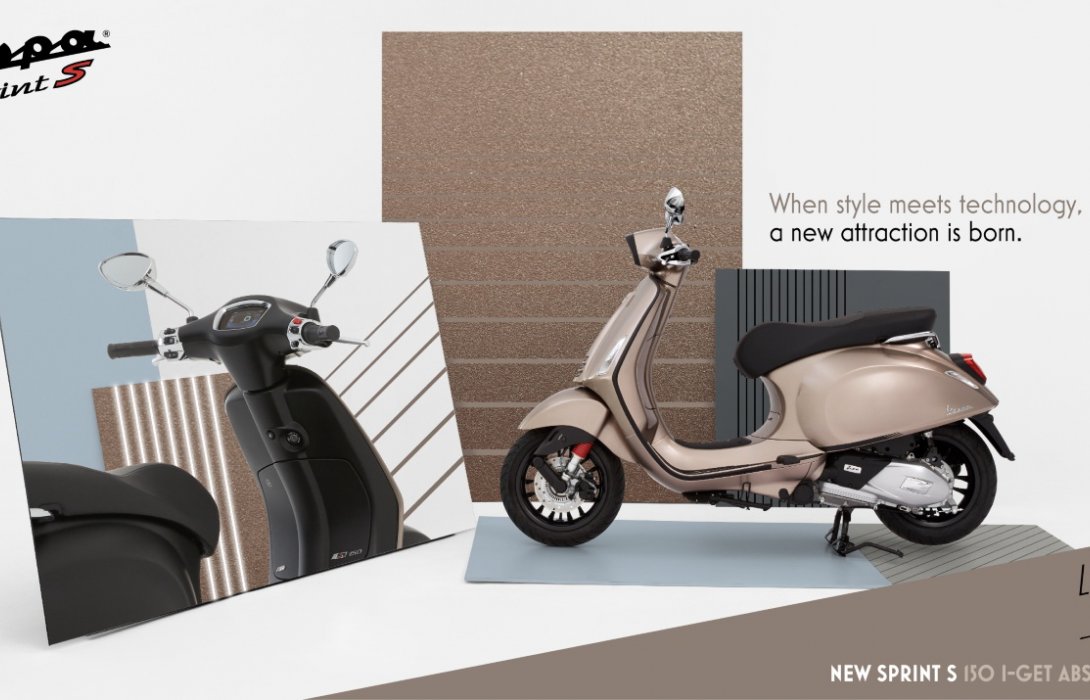 ครั้งแรกกับ Vespa Sprint S 150 i-Get ABSผสานดีไซน์อันโดดเด่นเข้ากับเทคโนโลยีอย่างลงตัว