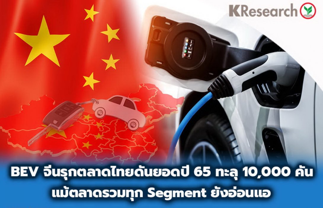 BEV จีนรุกตลาดไทยดันยอดปี65ทะลุ10,000คัน...แม้ตลาดรวมทุกSegmentยังอ่อนแอจากแรงกดดันรอบด้าน