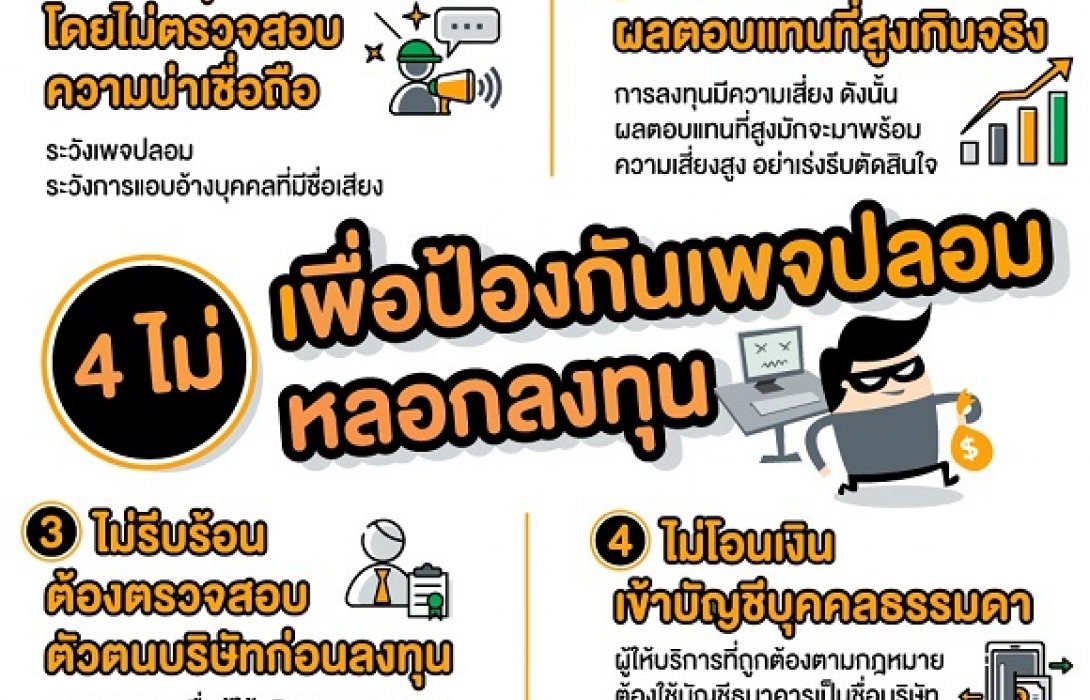 ตลท.ส่งคาถา“4 ไม่”-ป้องกันเพจปลอมหลอกลงทุน