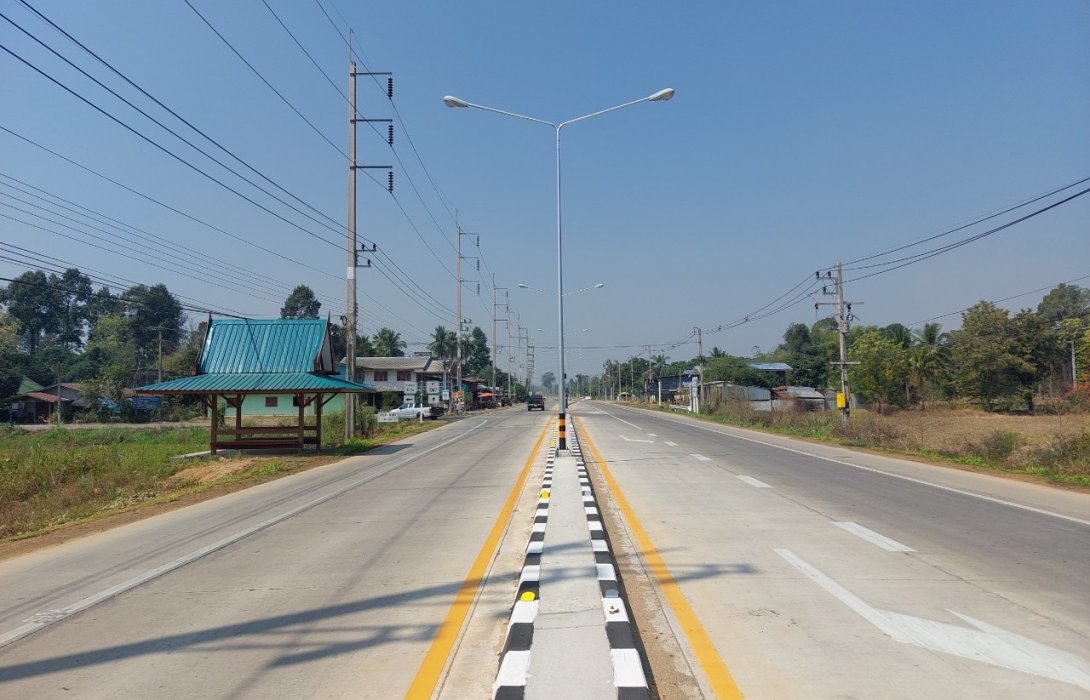 กรมทางหลวงก่อสร้างขยายทางหลวงหมายเลข 1067 สาย บ.โพทะเล - บ.สี่แยกโพธิ์ไทรงาม จ.พิจิตร แล้วเสร็จ 