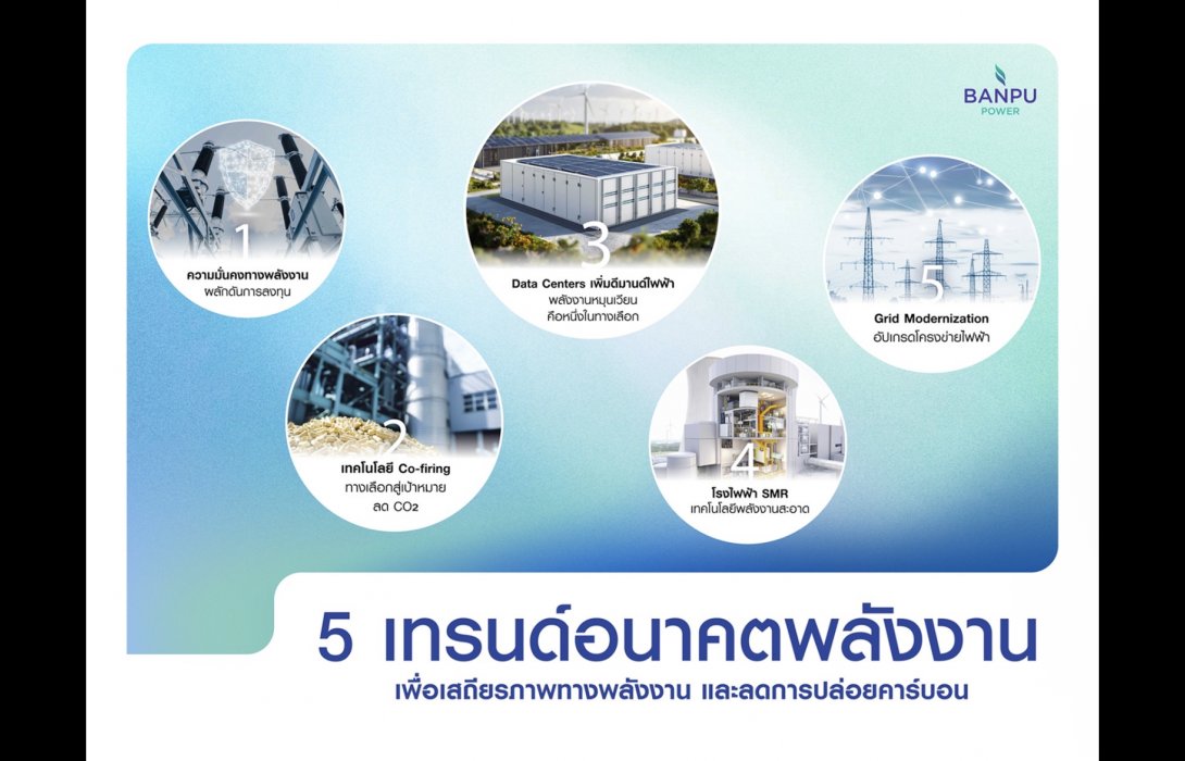 BPP เผย 5 เทรนด์อนาคตพลังงาน สร้างความมั่นคง-ลด CO₂  