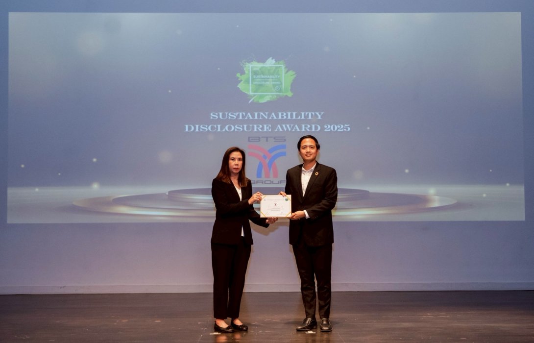 บีทีเอส กรุ๊ปฯ รับรางวัล “Sustainability Disclosure Award 2025” ต่อเนื่องปีที่ 7