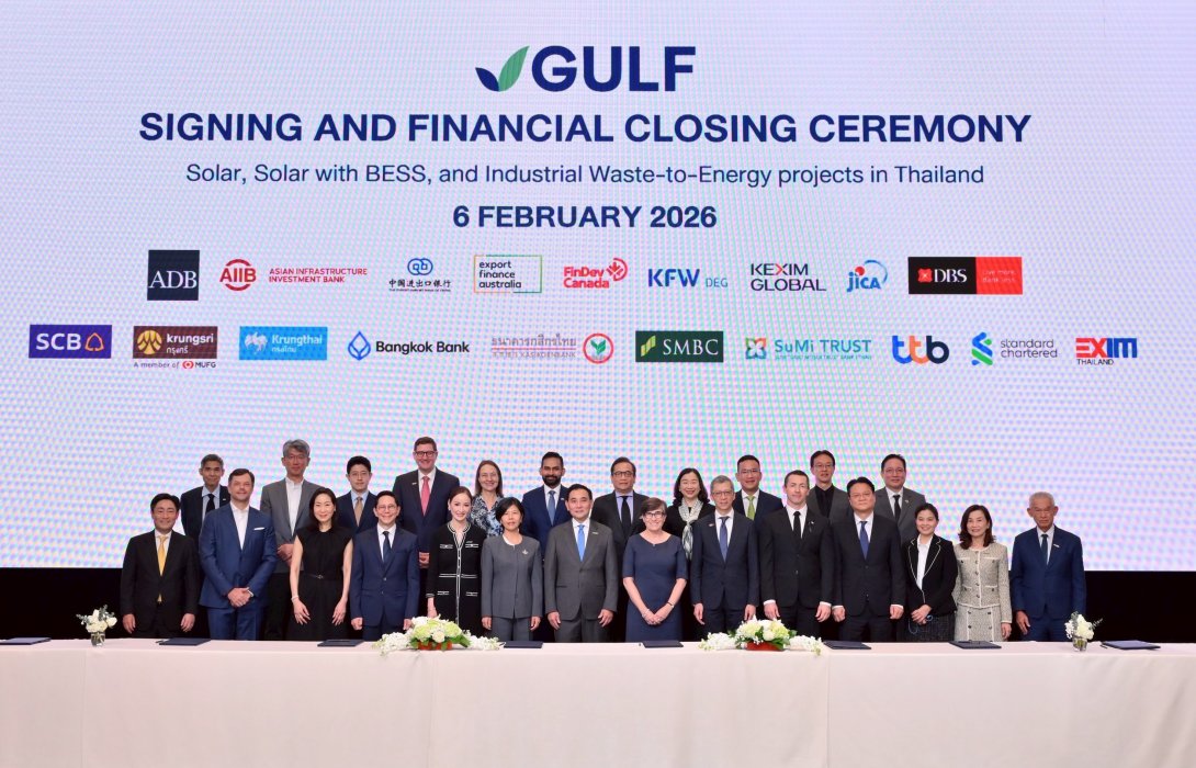 GULF ปิดดีลกู้ 6 หมื่นล้าน เดินหน้าโซลาร์–ขยะอุตสาหกรรม ดันพลังงานสะอาด 939 เมกะวัตต์
